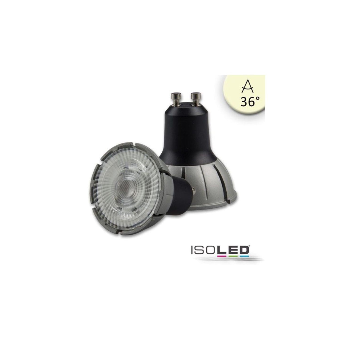 Isoled-Vollspektrum-LED Strahler-7W-GU10-4000K-COB-36°-dimmbar