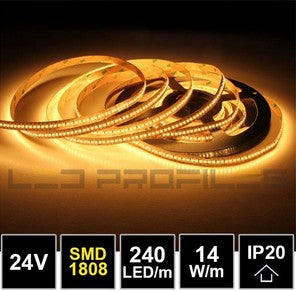 LED Strip-2500K-DC 24V-14W-IP20-240 LED/m-CRI97-5m-Ledstreifen