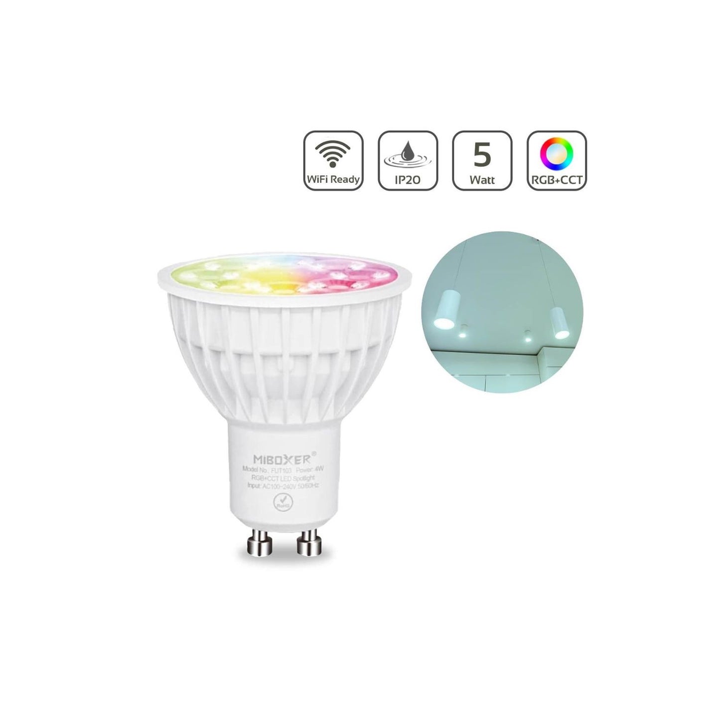 MiBoxer-4W-GU10-RGB+CCT-LED Spot-FUT103