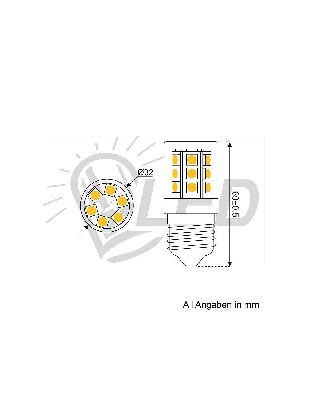 David-Led-2,6W-E27-AC 24V-DC 13,5-28V-300lm-3000K-Dim