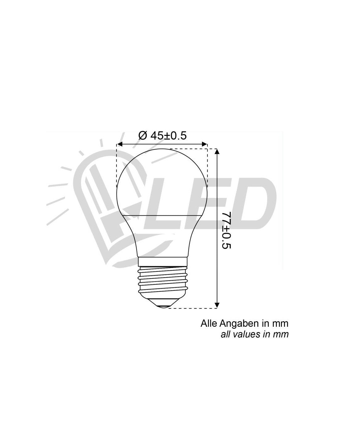 David-LED für Notstrom-Tropfen-3,7W-E27-2700K-AC/DC-269 V