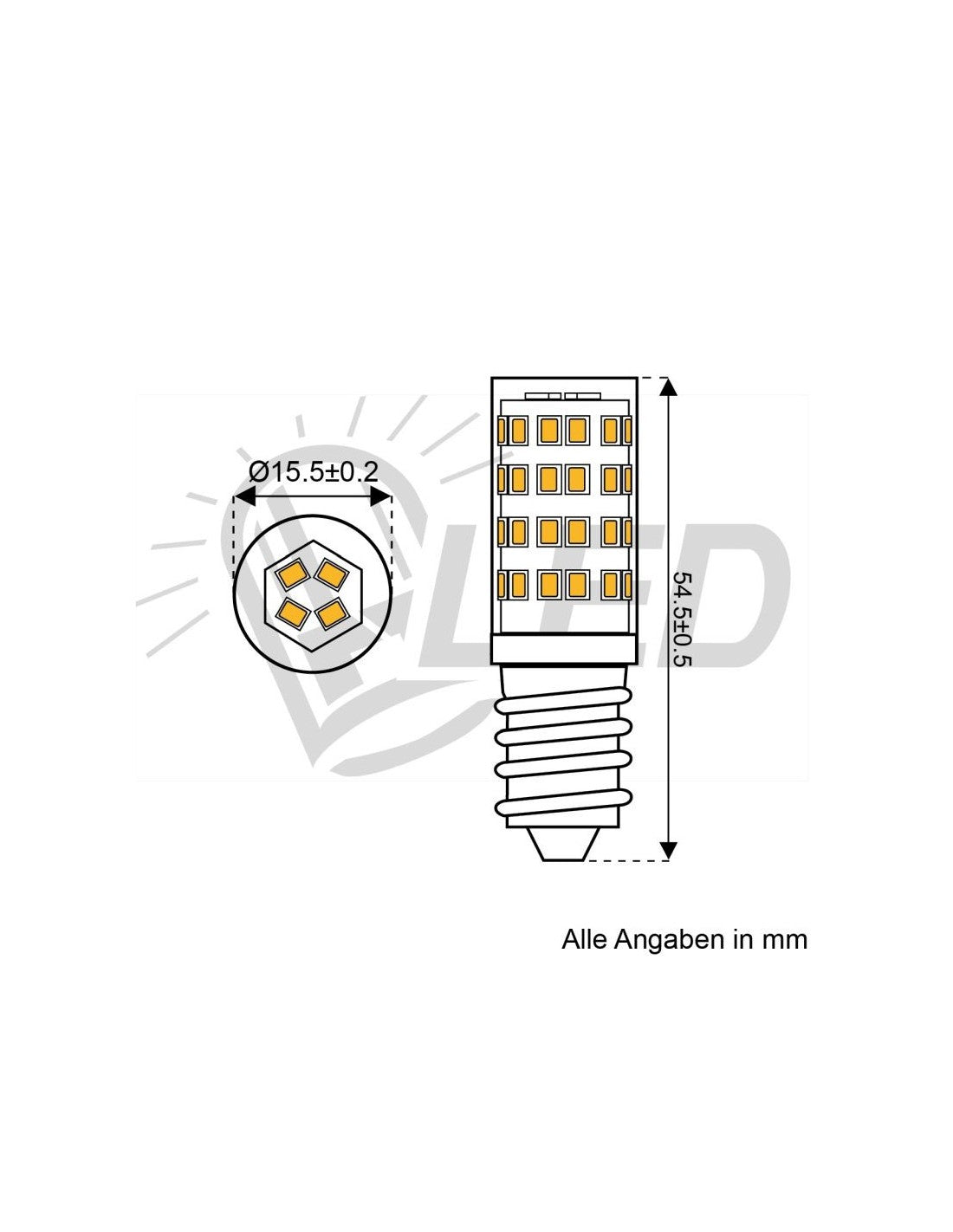 David-LED für Notstrom-Tubular-1,9W-E14-2700K-AC/DC-269V