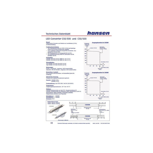 Hansen- Led- Converter- C50/500- AC 230V- DC 500V- 52550050