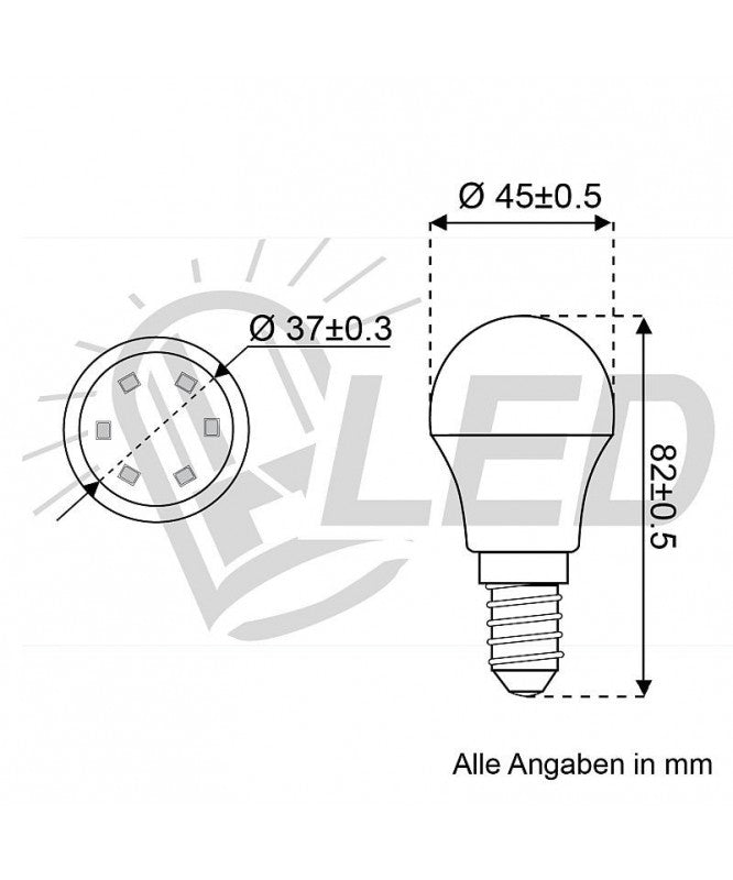 David-LED für Notstrom-Tropfen-3,7W-E14-370lm- AC/DC-269 V