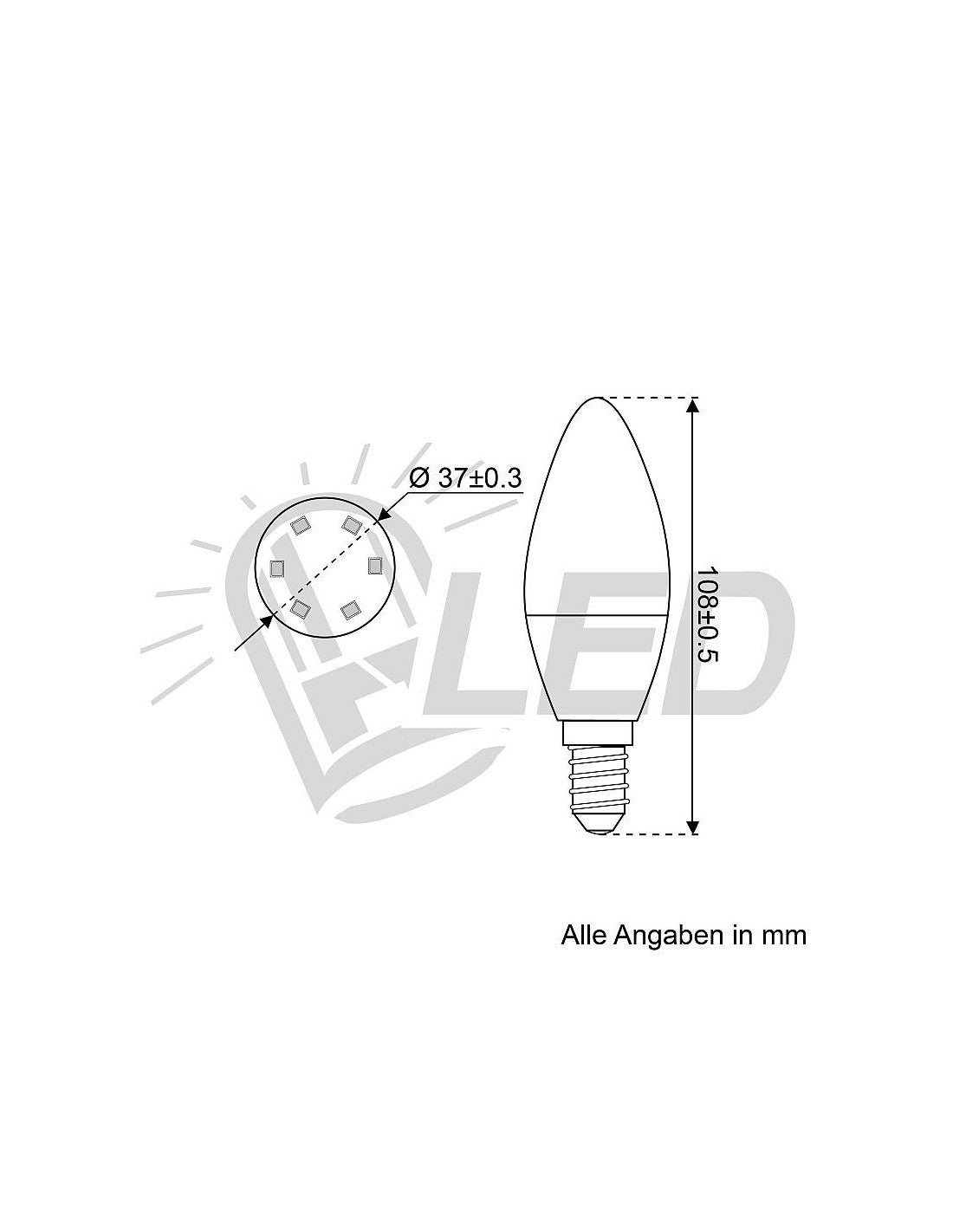 David-Led für Notstrom-Kerze-4,5W-E14-AC/DC-450lm-6000K